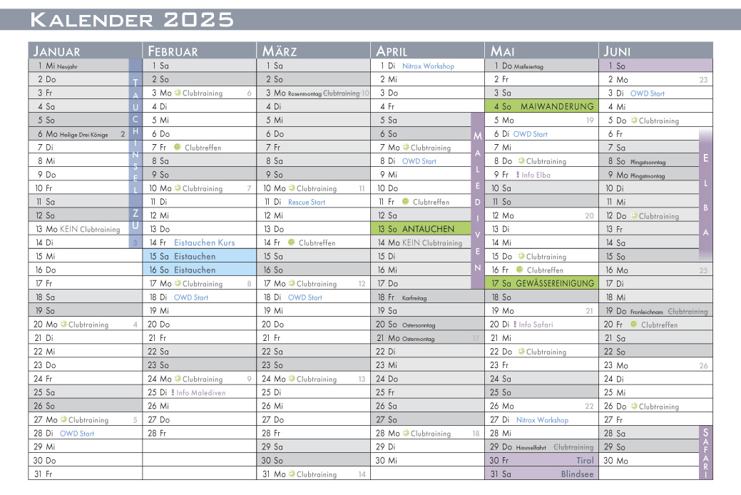 Tauchinsel GP Kalender 2025 1-6